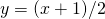 y=(x+1)/2